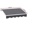 Instahut Motorised Retractable Awning 2Mx1.5M Grey Folding Arm