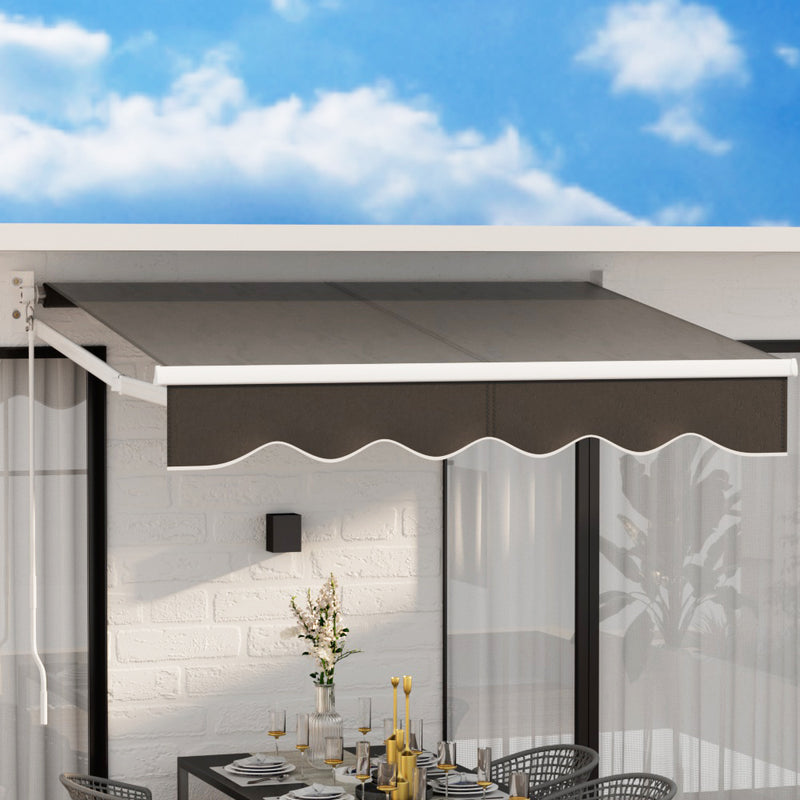 Instahut Motorised Retractable Awning 2Mx1.5M Grey Folding Arm