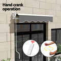 Instahut Motorised Retractable Awning 2Mx1.5M Grey Folding Arm
