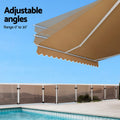 Instahut Motorised Retractable Awning 2.5Mx2M Beige Remote Control