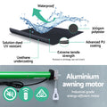 Instahut Retractable Motorised Awning 2.5Mx2M Grey Folding Arm