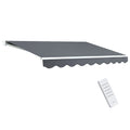 Instahut Retractable Motorised Awning 2.5Mx2M Grey Folding Arm