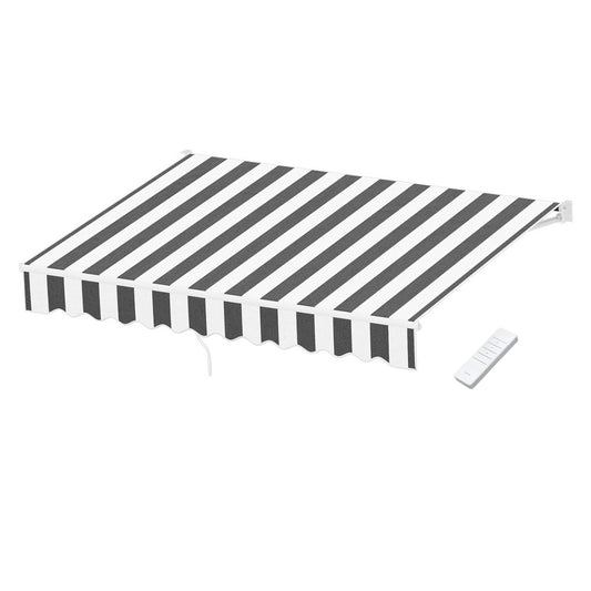 Instahut 2.5M Motorised Retractable Arm Awning Grey White