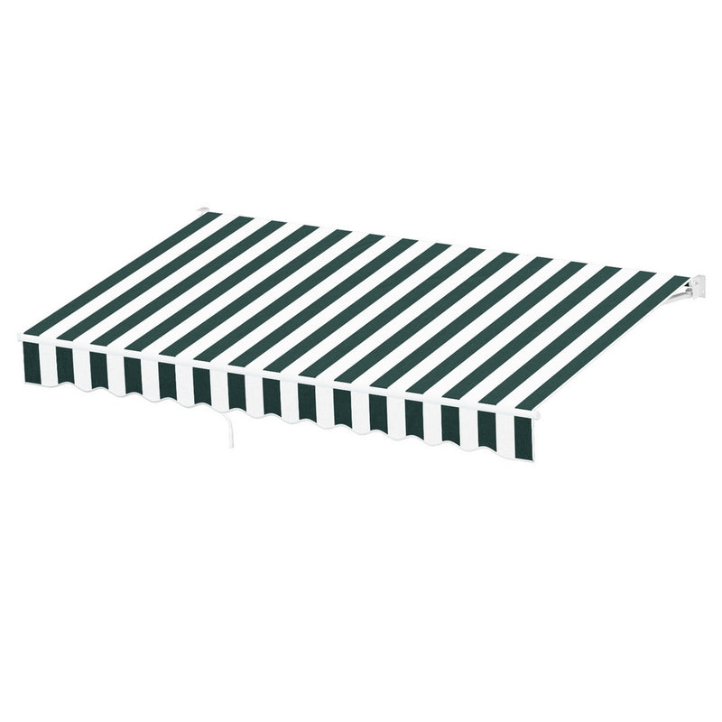 Instahut 3Mx2.5M Motorised Retractable Arm Awning Green White