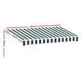 Instahut 3Mx2.5M Motorised Retractable Arm Awning Green White