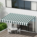 Instahut 3Mx2.5M Motorised Retractable Arm Awning Green White