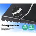 Instahut 3M Motorised Retractable Awning Grey Folding Arm Sunshade