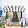 Instahut 3M Motorised Retractable Arm Awning Grey White Sunshade