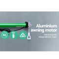 Instahut 3Mx2.5M Motorised Retractable Arm Awning Pearl Grey