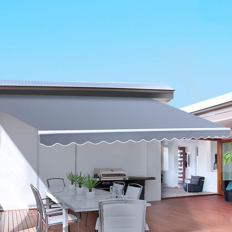 Instahut 3Mx2.5M Motorised Retractable Arm Awning Pearl Grey