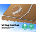 Instahut 4Mx2.5M Motorised Retractable Arm Awning Beige