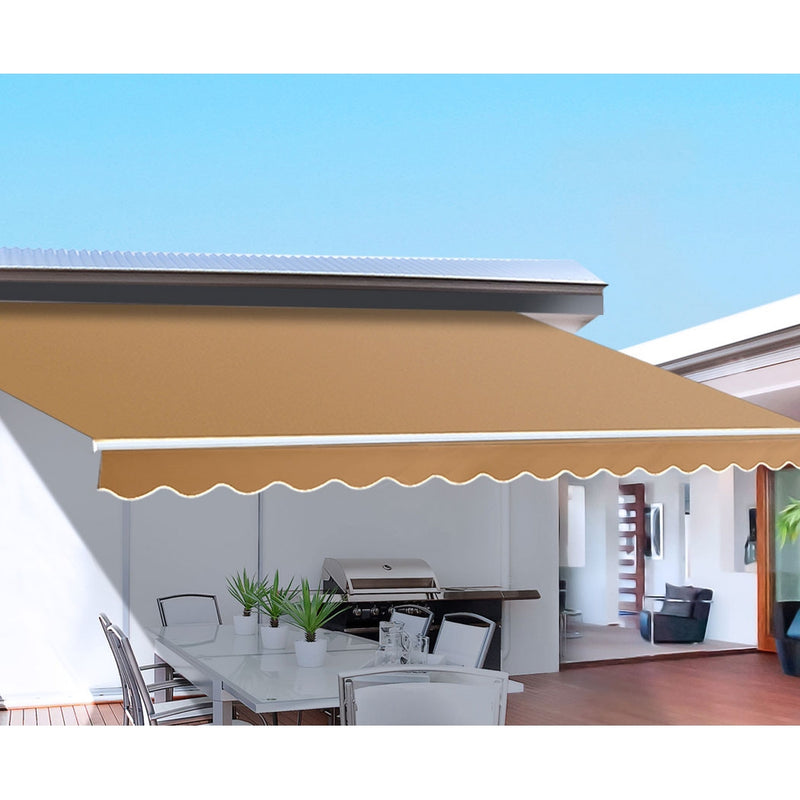 Instahut 4Mx2.5M Motorised Retractable Arm Awning Beige