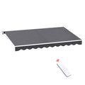 Instahut 4M Motorised Retractable Awning Grey Folding Arm Sunshade