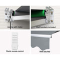 Instahut Motorised Retractable Awning 4x2.5m Pearl Grey Folding