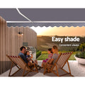 Instahut Motorised Retractable Awning 4x2.5m Pearl Grey Folding