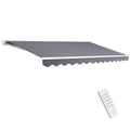 Instahut Motorised Retractable Awning 4x2.5m Pearl Grey Folding