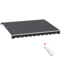 Instahut 4Mx3M Motorised Retractable Awning Grey Folding Arm