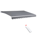 Instahut 4M x 3M Motorised Retractable Arm Awning Pearl Grey
