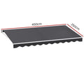 Instahut 4.5M Motorised Retractable Awning Grey Sunshade