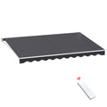 Instahut Motorised Retractable Awning 4.5Mx3M Grey Folding Arm