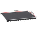 Instahut Motorised Retractable Awning 4.5Mx3M Grey Folding Arm