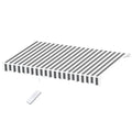 Instahut Retractable Folding Arm Awning Motorised Sunshade 4.5Mx3M Grey White