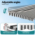 Instahut Retractable Folding Arm Awning Motorised Sunshade 4.5Mx3M Grey White