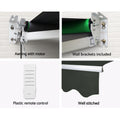 Instahut 5Mx3M Motorised Retractable Awning Grey Folding Arm