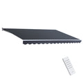 Instahut 5Mx3M Motorised Retractable Awning Grey Folding Arm