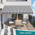 Instahut 5M Motorised Retractable Awning Grey White Folding Arm