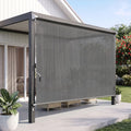 Instahut 3X2.5M HDPE Straight Drop Awning Outdoor Roller Blind Shade Screen Grey