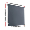 Instahut 1.5x2.5M Outdoor Blind Awning Roll Down Canopy Retractable Grey