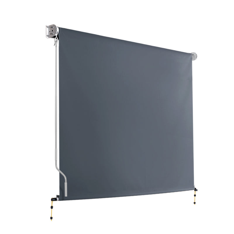 Instahut 2.1x2.5m Outdoor Blinds Roll Down Awning Grey