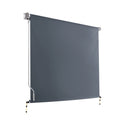Instahut 2.4x2.5m Grey Outdoor Blinds Roll Down Awning Retractable