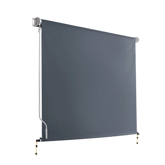 Instahut 2.4x2.5m Grey Outdoor Blinds Roll Down Awning Retractable