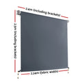 Instahut 2.4x2.5m Grey Outdoor Blinds Roll Down Awning Retractable