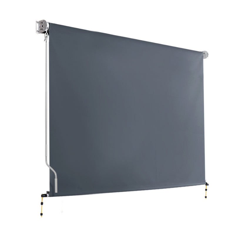 Instahut 3x2.5m Outdoor Blinds Roll Down Awning Retractable Grey