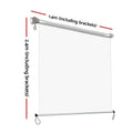 Instahut Outdoor Blinds 1.4X2.4M Transparent Roll Down Awning Window