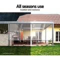 Instahut Outdoor Blinds 1.4X2.4M Transparent Roll Down Awning Window