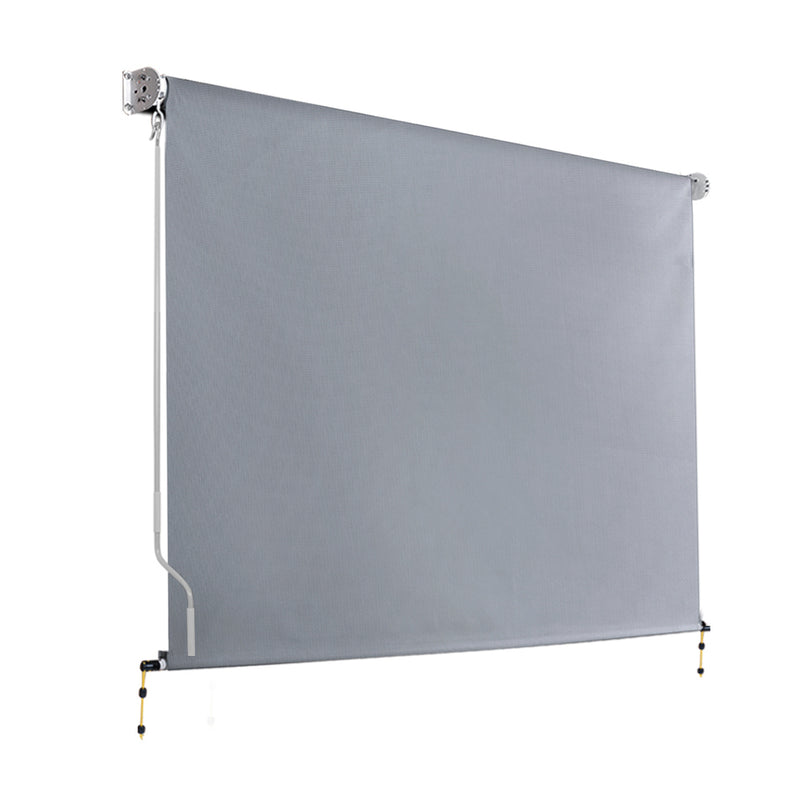 Instahut 3X2.5M Outdoor Blinds Roll Down Awning Grey Window Shade