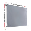 Instahut 3X2.5M Outdoor Blinds Roll Down Awning Grey Window Shade