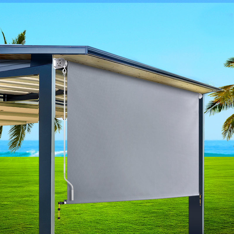 Instahut Outdoor Blinds Window Privacy Screen Roll Down Awning Canopy 3.0X2.5M