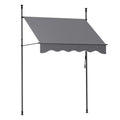 Instahut Fixed Pivot Arm Awning 2X1.8M Grey Door Canopy