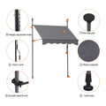 Instahut Fixed Pivot Arm Awning 2X1.8M Grey Door Canopy