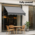 Instahut Fixed Pivot Arm Awning 2X1.8M Grey Door Canopy