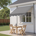Instahut Fixed Pivot Arm Awning 2X1.8M Grey Door Canopy
