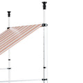 Instahut 2X1.8M Fixed Pivot Arm Awning Beige Brown Door Canopy