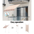 Instahut 2X1.8M Fixed Pivot Arm Awning Beige Brown Door Canopy