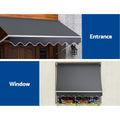 Instahut Retractable Awning 1.8x2.1m Pivot Arm Window Outdoor Blinds