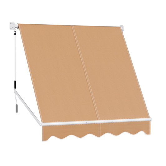 Instahut 2.1X2.1M Beige Retractable Awning Pivot Arm Window